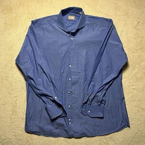 Vintage Gitman Bros Oxford Mens Shirt Blue 17 35 Dress USA Made Button Down